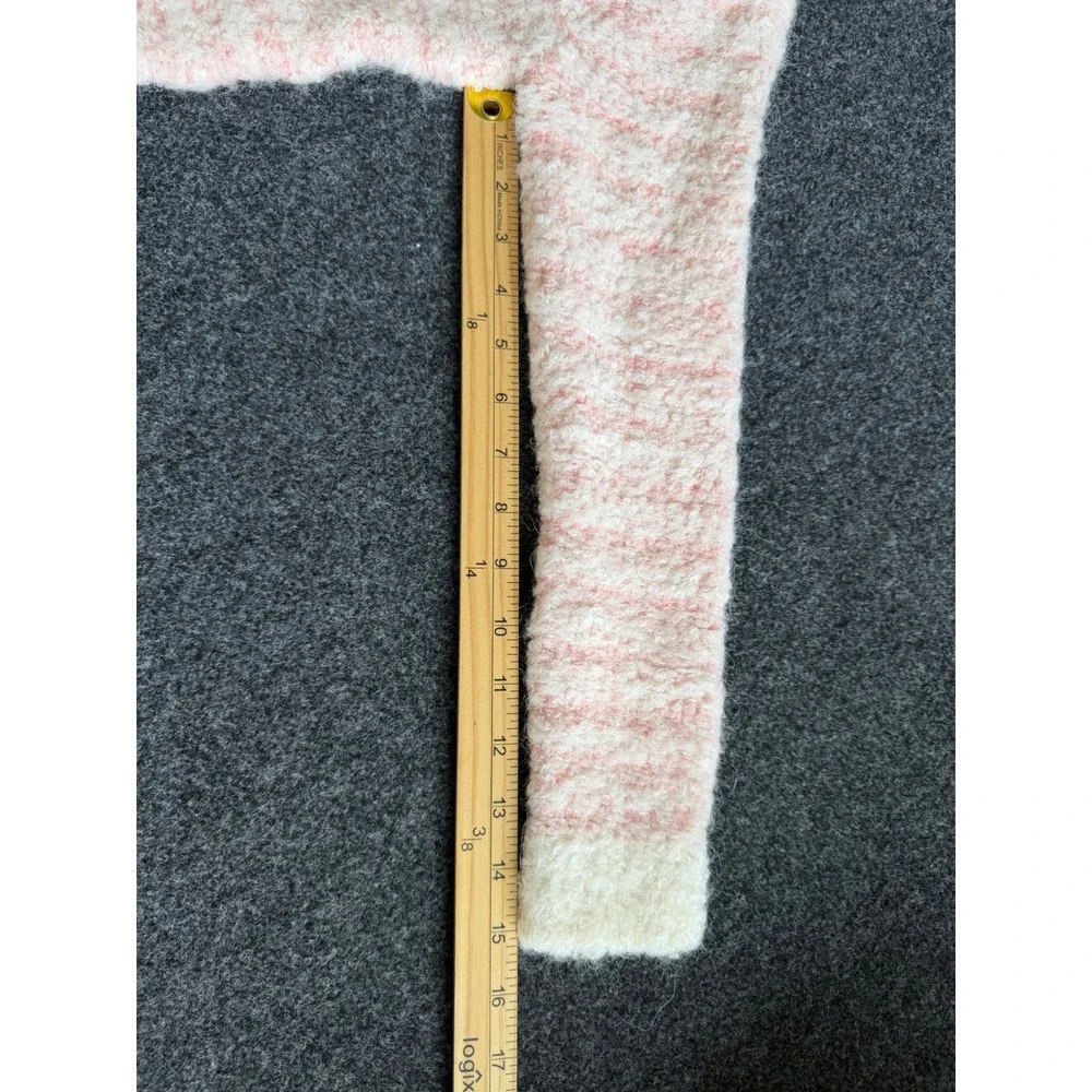Crewcuts J Crew Girls Pink Cream Boucle Cardigan Sweater Gold Buttons Size M 8-9
